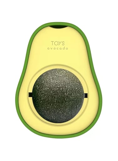peace and happiness Avocado Multi-function Catmint Toy 360&deg; Rotating ABS Catmint Ball Cat lick fun toy