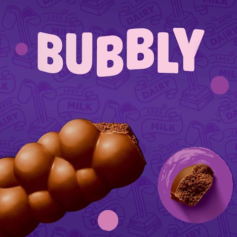 Cadbury Dairy Milk Bubbly Chocolate Bar, 28g Pack of 12