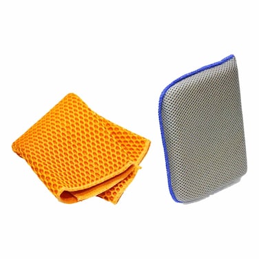 Autocare Bug and Shine Sponge and Cloth Pack CWS-108, 2 PCS