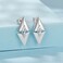 S925 Sterling Silver Platinum-Plated Triangle Geometric Ear Stud Quadrangular Earrings(SCE1835)