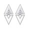 S925 Sterling Silver Platinum-Plated Triangle Geometric Ear Stud Quadrangular Earrings(SCE1835)