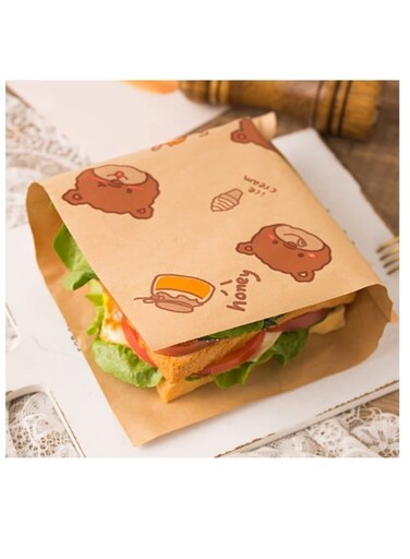 100 Sheets Greaseproof Paper, Baking Wrapping Paper Food Wrapping Paper, Food Basket Liners Paper Deli Paper for Breads French Fries Sandwiches Pizza Burgers Hot Dogs 20X20CM