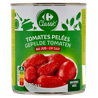 Carrefour Classic Whole Peeled Tomatoes in Tomato Juice, 800g