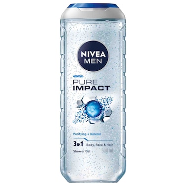 نيفيا للرجال جل الإستحمام 3 في 1 غسول الجسم بيور إمباكت برائحة منعشة 500 ملل