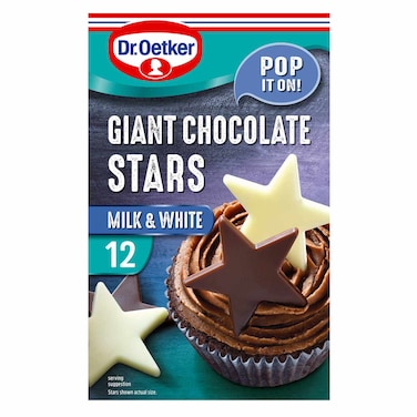 Dr.Oetker Milk and White Giant Chocolate Stars, 20g