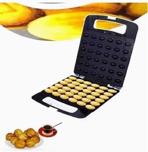 36 PCS Walnut Cookie Maker,1400W Double Side Heating, Non-Stick Electric Nut, Walnut, Cake &amp; Biscuits Maker, Mini Nut Breakfast Machine, Baking Tool for Home Kitchen, White