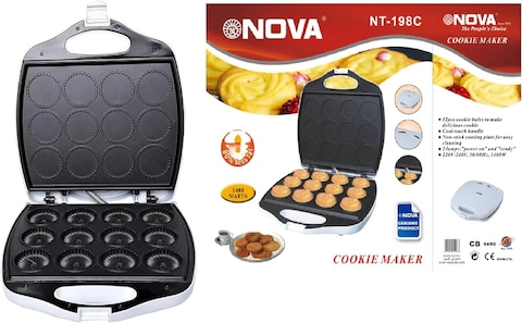 Mamool Maker/Cookie Maker, Create Irresistible Cookies Effortlessly in Elegant,12-Piece with 1400Watts, White