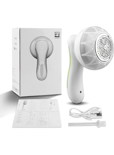 TMEOSK Lint Remover - Portable fabric shaver with Upgraded 6-Blade Design &amp; 120&deg; Rotating Blades, Safely Trim Pilling Without Damaging Clothes, USB Rechargeable &amp; Travel-Friendly,Green