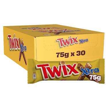 Twix Xtra Chocolate Bar, Pack of 30x75g Bars