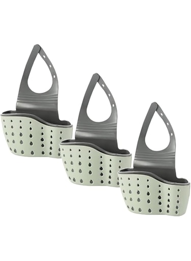 1pc Kitchen Organizer, Adjustable Snap Sink Sponge Holder, Kitchen Hanging Drain Basket, Kitchen Gadgets (Green)