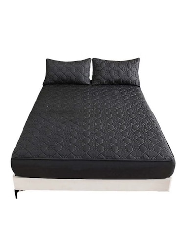 Waterproof Fitted Bedding Topper Set &acirc;&euro;&ldquo; 150 x 200 cm &acirc;&euro;&ldquo; Black &acirc;&euro;&ldquo; Mattress &amp; Pillow Protection