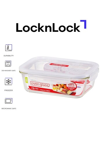 &amp; LOCK LocknLock 1L Oven Glass Rectangular Container &acirc;&euro;&ldquo; Durable, Microwave Safe Food Storage Solution