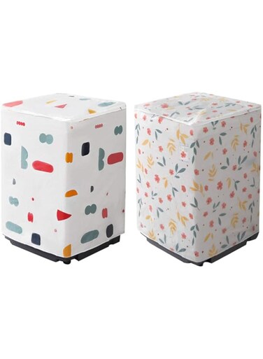 ELECDON 2 Pcs Washing Machine Covers Waterproof Dustproof Washer Dryer Machine Protection Case Washing Appliance Protectors Top Loading Style