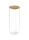 OU Hermetic Canister 2L Transparent Square Bamboo Lid Airtight Jar