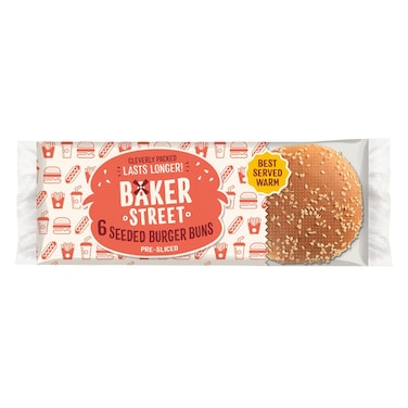 Baker Street Seed Burger Buns 6 Buns, 290g
