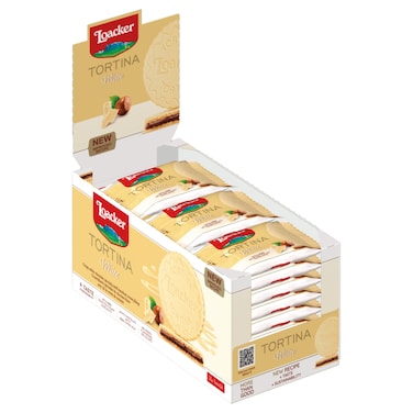 Loacker Tortina White Chocolate Wafer, 21g Pack of 24