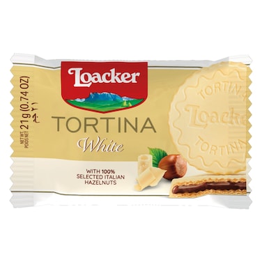 Loacker Tortina White Chocolate Cookies, 21g