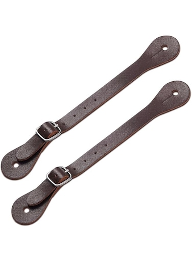 THE WHITE SHOP Adjustable Spur Strap，Leather Spur Straps Western Men Adjustable Boot Straps Single Ply Spur Straps for Boots Western Women Men Horse Riding, 9.8 Inches,2 Pieces