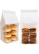 Bakery Bag, 50pcs 5.1x4.3x11 In, Toast Bread Bag, Sliced Bread Packaging, Self-sealing Bread Bag, Window Cookie Bag for Packaging Kraft Paper Tin Tie Tab Lock Candy Bag Treat Bag, Popcorn, Coffee Bag