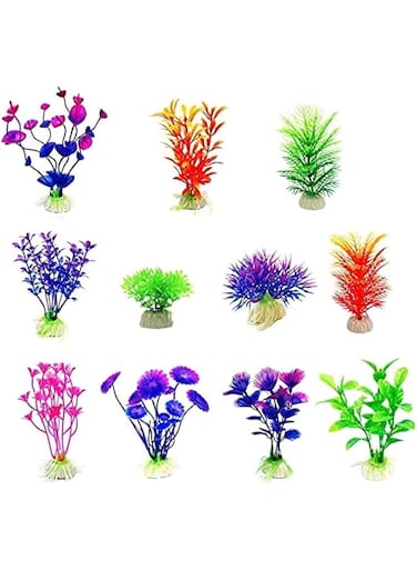 KASTWAVE Artificial Aquarium Plants,Small Aquarium Plants Artificial Fish Tank Decorations，Used Fish Tank Accessories Toys for Household and Office Aquarium Simulation Plastic Hydroponic Plants