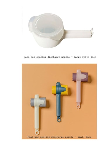 seal clamp set with pouring spout, Durable Plastic Clips for Food Storage, Bag Clips with Pour Spout, Seal and Pour Bag Clip for Food