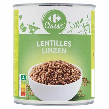 Carrefour Classic Cooked Lentils, 800g