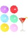 Pack Umbrella Drink Markers, Umbrella Sticks, Wine Glass Charms, Silicone Drink Glass Markers, Tasteless and Safe, for Summer Hawaiian Cupcake Toppers Tropical Wedding Party Decor