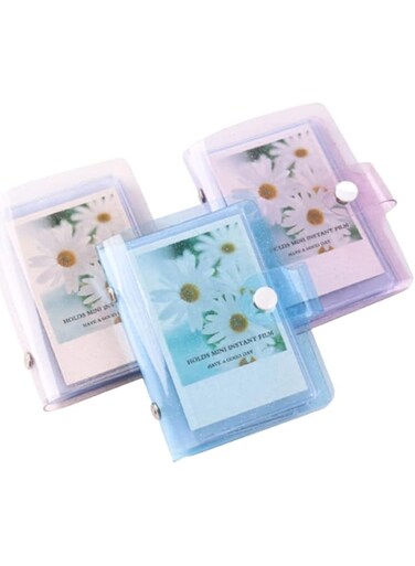 MAKINGTEC 3-Pack 3-Inch Mini Photo Albums, Clear Sequin Portable Photo Cards for Storage Favorites Gifts, 36 Pockets Jelly Color Instant Camera Accessories