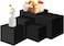 Geetery Set of 5 Black Acrylic Display Buffet Risers with Hollow Bottoms