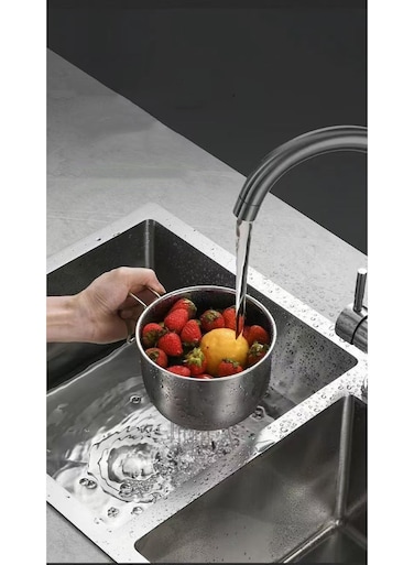 Premium 304 Stainless Steel Hanging Sink Strainer   Extra-Thick Dish Drainer Rack With Handles   Overflow Food Scrap Catcher   Universal Expandable Design Fits Most Sinks   Rust-Resistant &amp; Easy To Clean   2-In-1 Draining &amp; Storage Solution   Must-Have Kitchen Sink Organizer