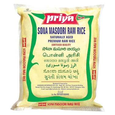 Priya Sona Masoori Raw Rice, 5kg