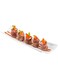 Restaurantware Porcelain Shinto Plate - Rectangular 10 Inches Curved Sushi Plate, Dessert or Appetizer White 1ct Box , Medium