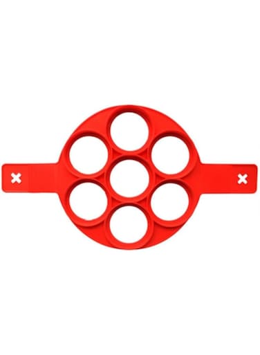 Dubai Gallery 7-Hole Non-Toxic Soft Silicone Cake Mould Red 39.7Centimeter