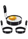 Joyzzz Egg Rings, 3 Pack Egg Rings for Frying Eggs with Nonstick, Egg Rings Set with Silicone Handle, Stainless Steel Egg Cooking Rings, for Frying Eggs and Egg Mcmuffins, Egg Mold for Breakfast