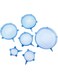 Dubai Gallery 6-Pieces Reusable Clear Airtight Food Storage Stretch Silicone Lids Blue 22 * 6 * 22Cm