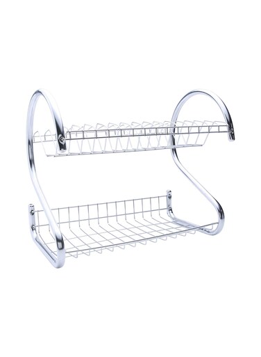 2-Layer Dish Rack Silver 50cm