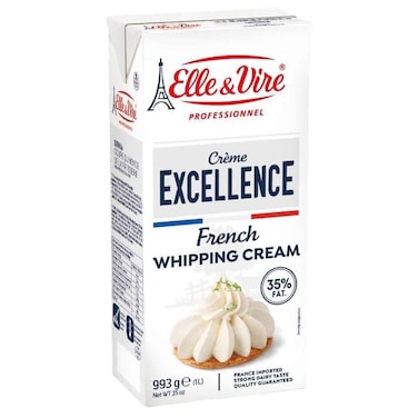 Elle and Vire UHT French Whipping Cream 35% Fat, 1L