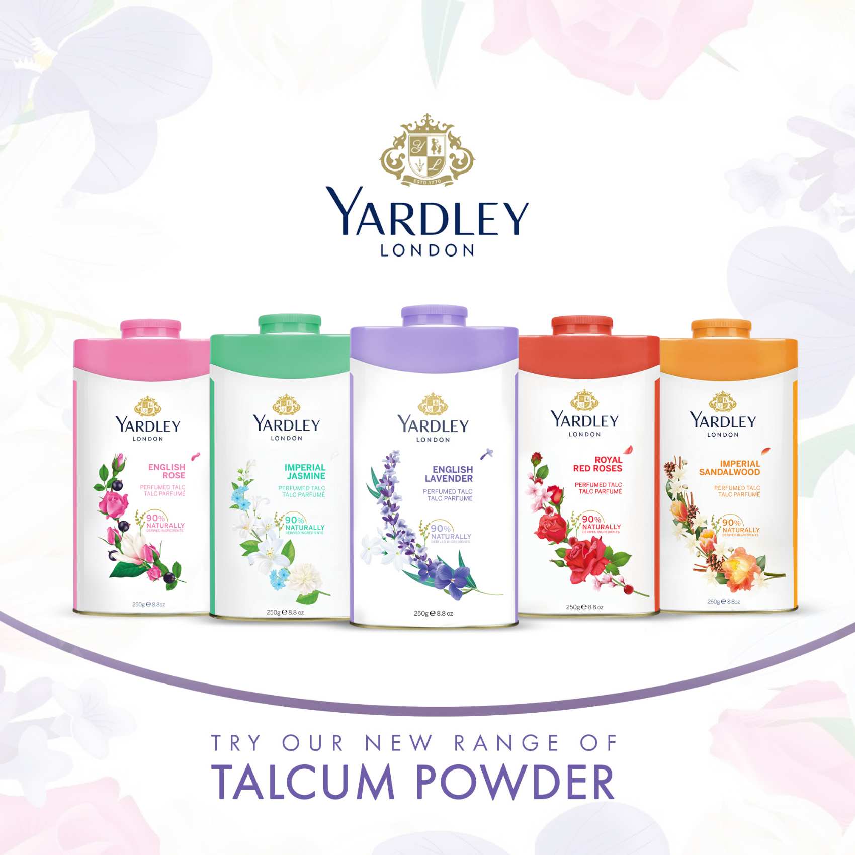 Yardley London Imperial Jasmine Talcum Powder White 125g