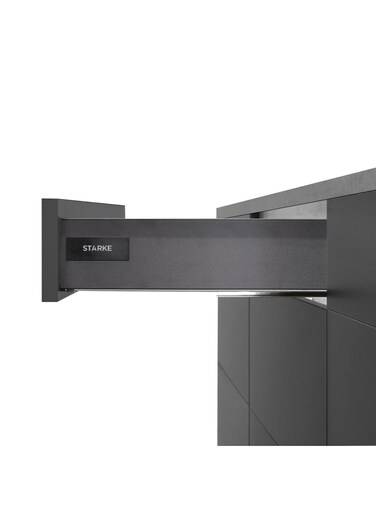 Cabinet Drawer Box Set Complete with Slides Anti-Rust Heavy Duty Aluminum Drawer Box Set, 84 mm Backboard Height, Universal for 16mm-18mm Board Quick installation-Grey (Vario Series) (440-450 mm)
