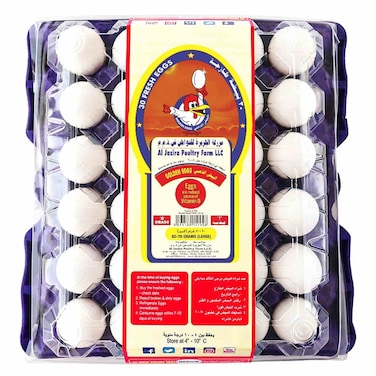 Al Jazira Large White Eggs, 30 PCS
