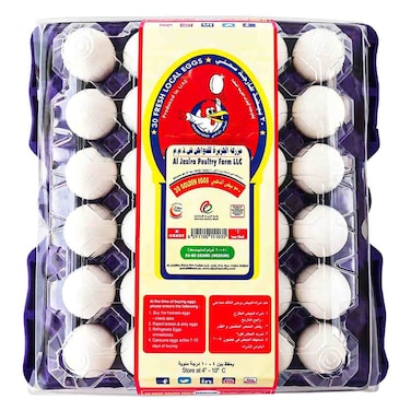 Al Jazira Medium White Eggs, 30 PCS