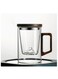 Glass Tea Mug Tea Cup With Infuser And Wooden Handle,Filtered Tea Separation Cup, Infusion Mugs with Inner Filter for Home and Office 500ML