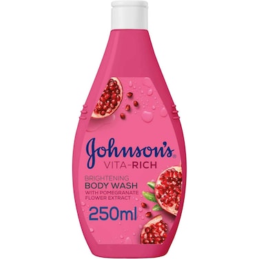 غسول الجسم جونسون فيتا-ريتش لتفتيح البشرة برائحة زهرة الرمان، ٢٥٠ مل.