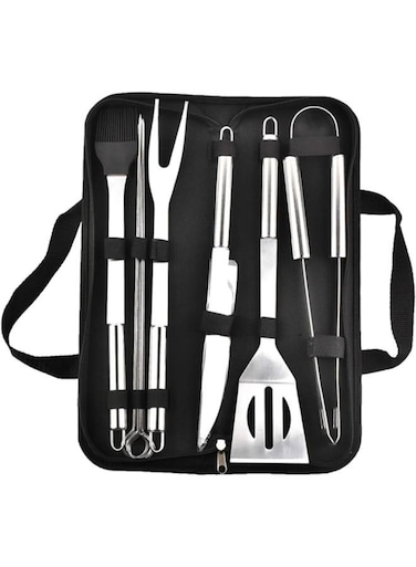 Piece Stainless Steel Barbecue Grilling Accessories with Storage Case, Spatula, Tongs, Skewers, Forks,Knife and Basting Brush,Well for Outdoor Party