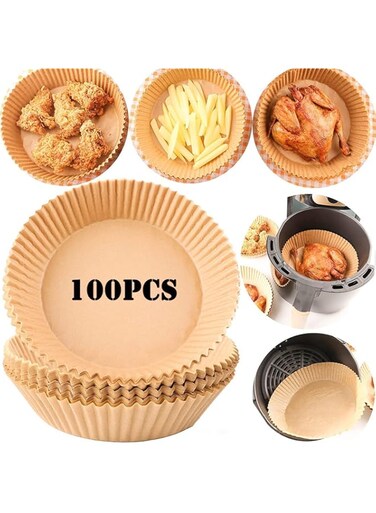 TANGBLIB 100pc Baking Liner Paper, Brown, PAPERL01-100P, 20cm