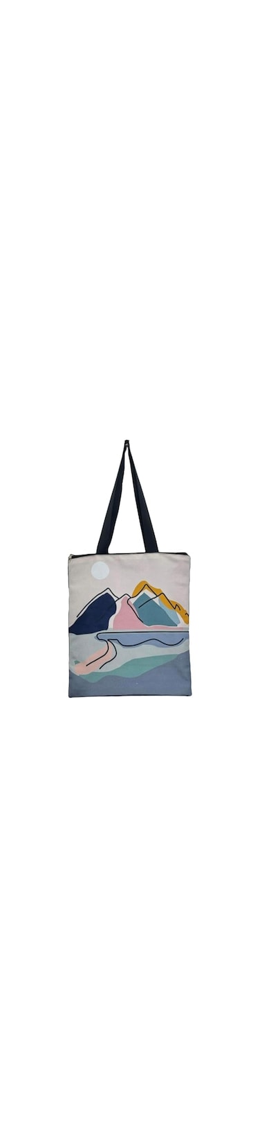 Printed Tote Bag with Zipper   300 GSM