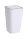 WENKO Candy Swing Cover Bin, Polystyrene, Home and Bathroom Waste Can, Lidded Dustbin, Lightweight &amp; Sturdy, 6L Capacity, 18x28.5x18cm, White