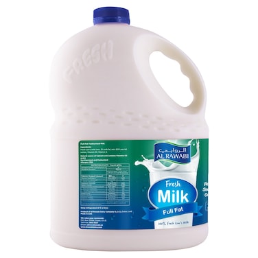 Al Rawabi Fresh Milk Full Fat, 3L
