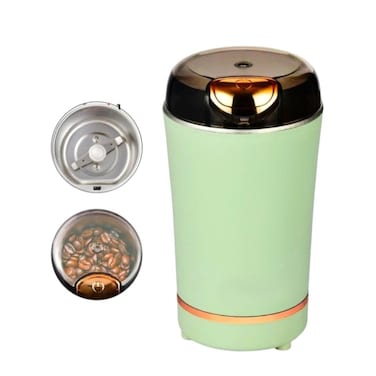 200W Electric Coffee &amp; Spice Grinder - 300ml Capacity, Stainless Steel Blades, Compact Mint Green

