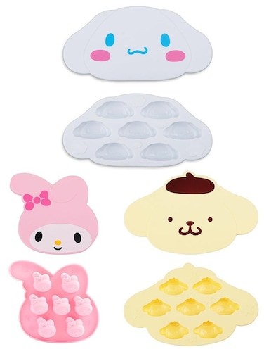 Sanrio Cute Ice Cube Tray, Cartoon DIY Ice Cube Molds with Removable Lid, ice Molds Fun Shapes for Drinks Cocktails Ice Coffee